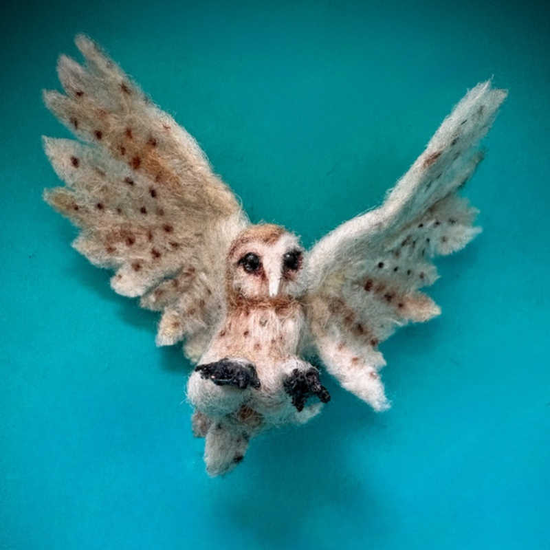 1/12th scale Hand made felted animals, butterfly displays & cases, Felted squirrels, mice & owls.